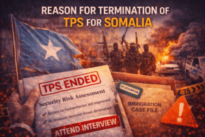 Reason for Termination of TPS for Somalia