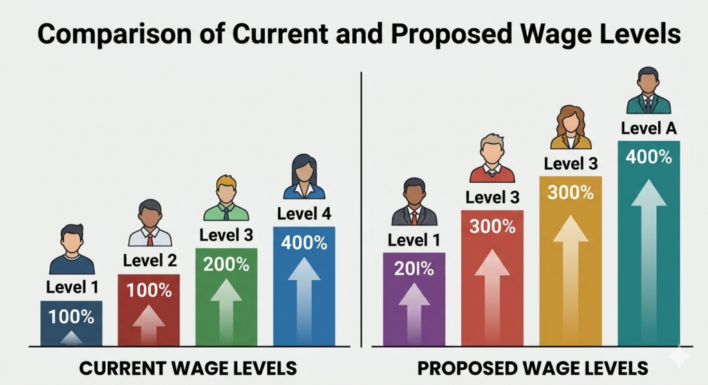 Comparison of Current and Proposed Wage Levels